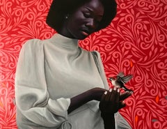 Worthy Than a Sparrow 2 - 21st Century Contemporary, Figurative, Bird, Woman