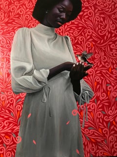 Más digno que un gorrión 2 - Siglo XXI Contemporáneo, Figurativo, Pájaro, Mujer