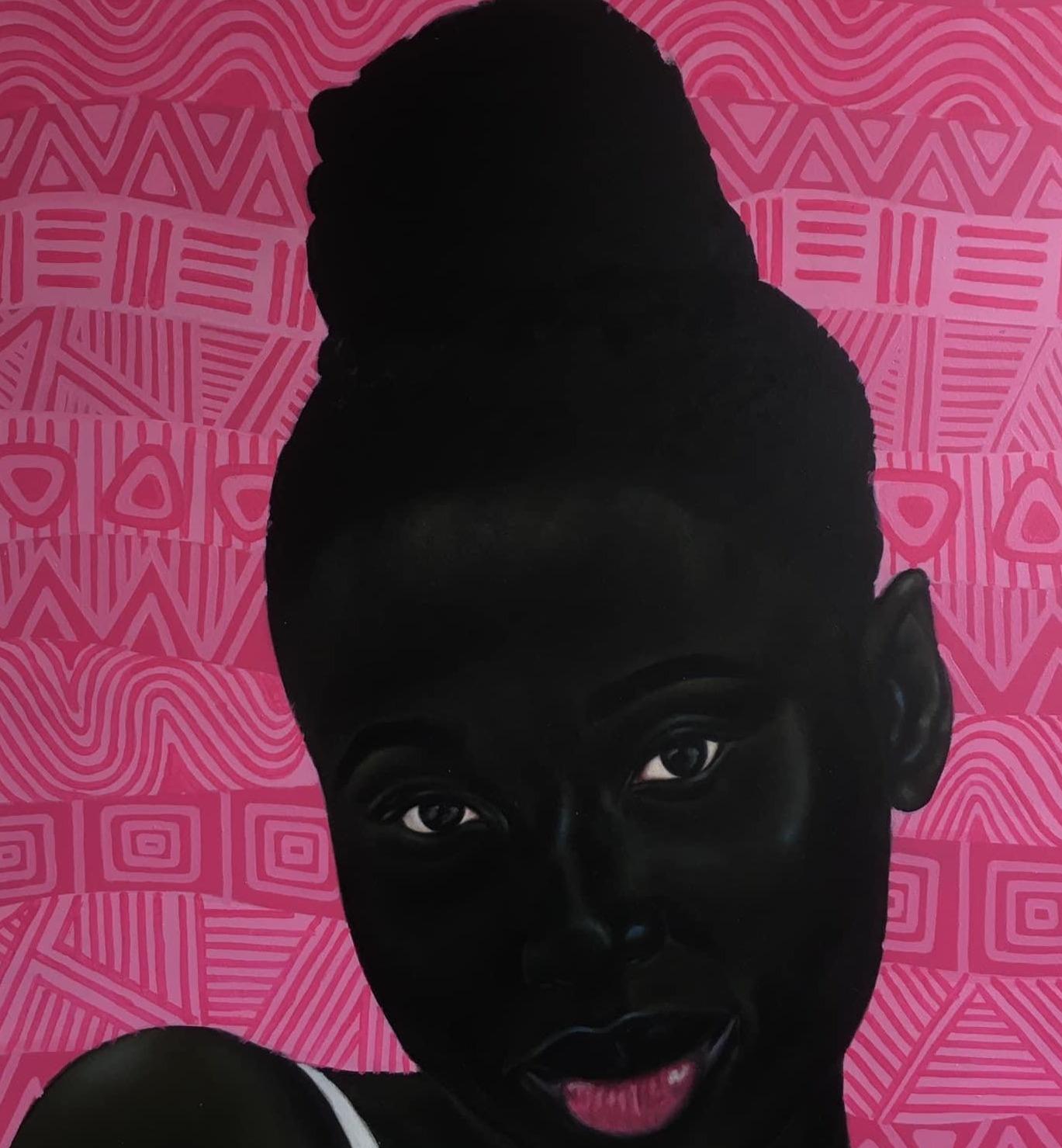 Duduyemi - Rose Figurative Painting par Kehinde Oyafajo