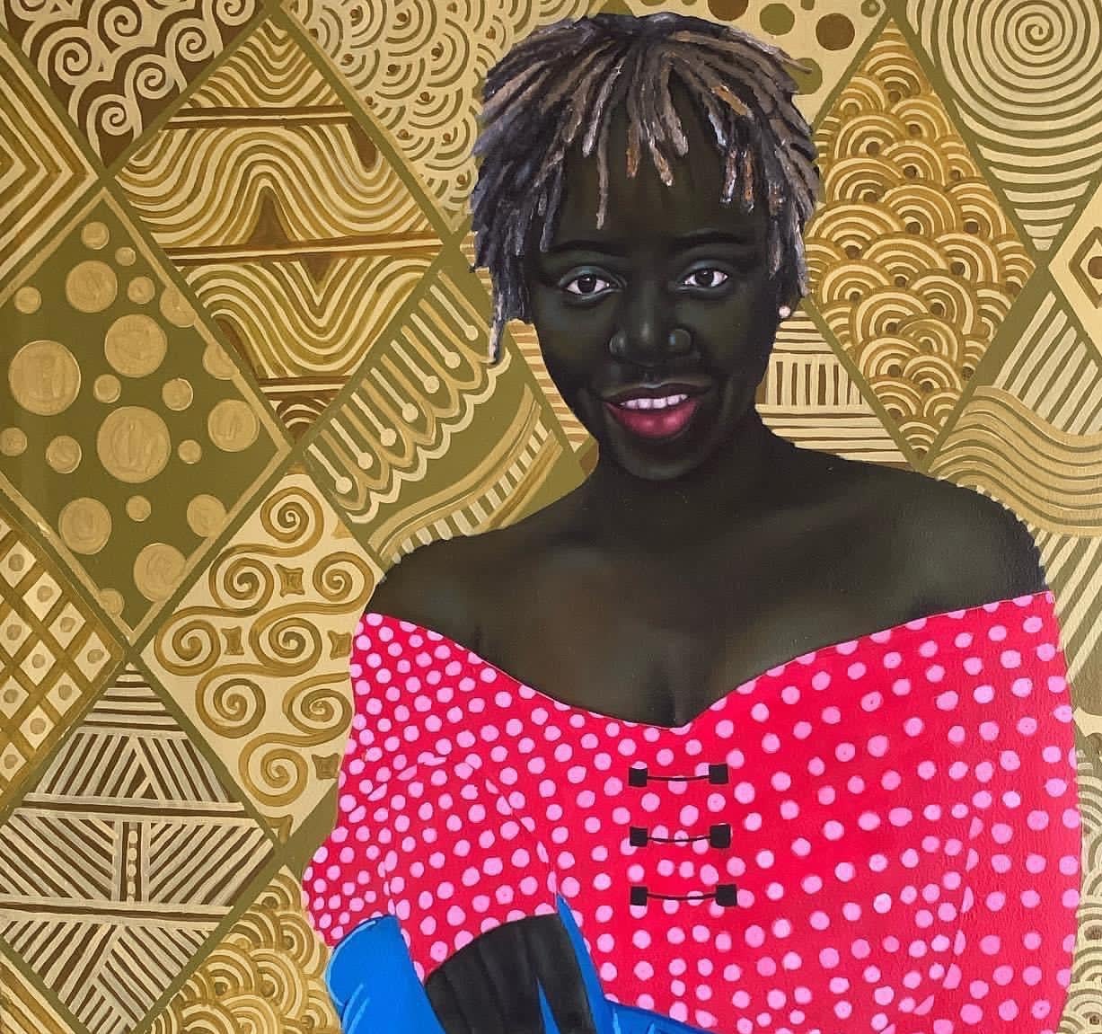 Inner Joy - Expressionist Mixed Media Art by Kehinde Oyafajo