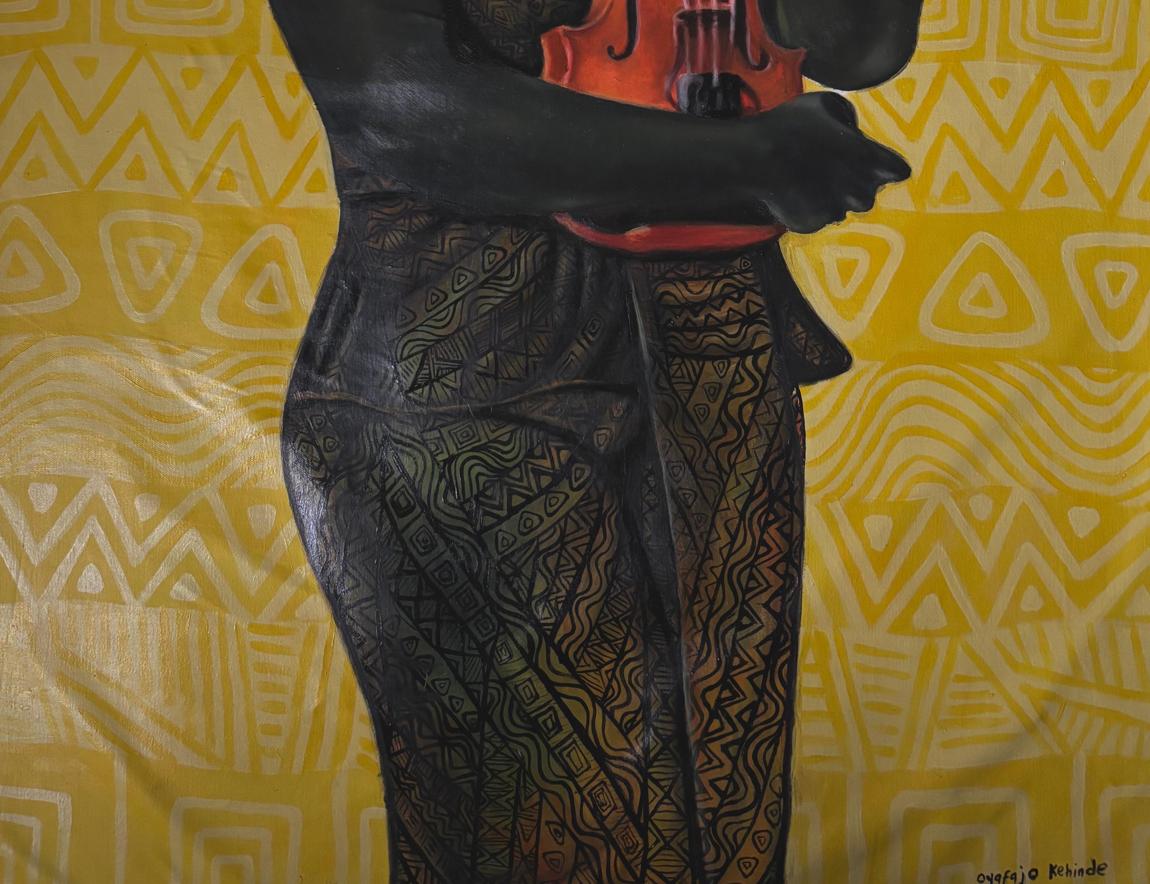 Passion - 21. Jahrhundert, Zeitgenössisch, Figuratives Porträt, Moderne Frauen, Musik (Expressionismus), Painting, von Kehinde Oyafajo