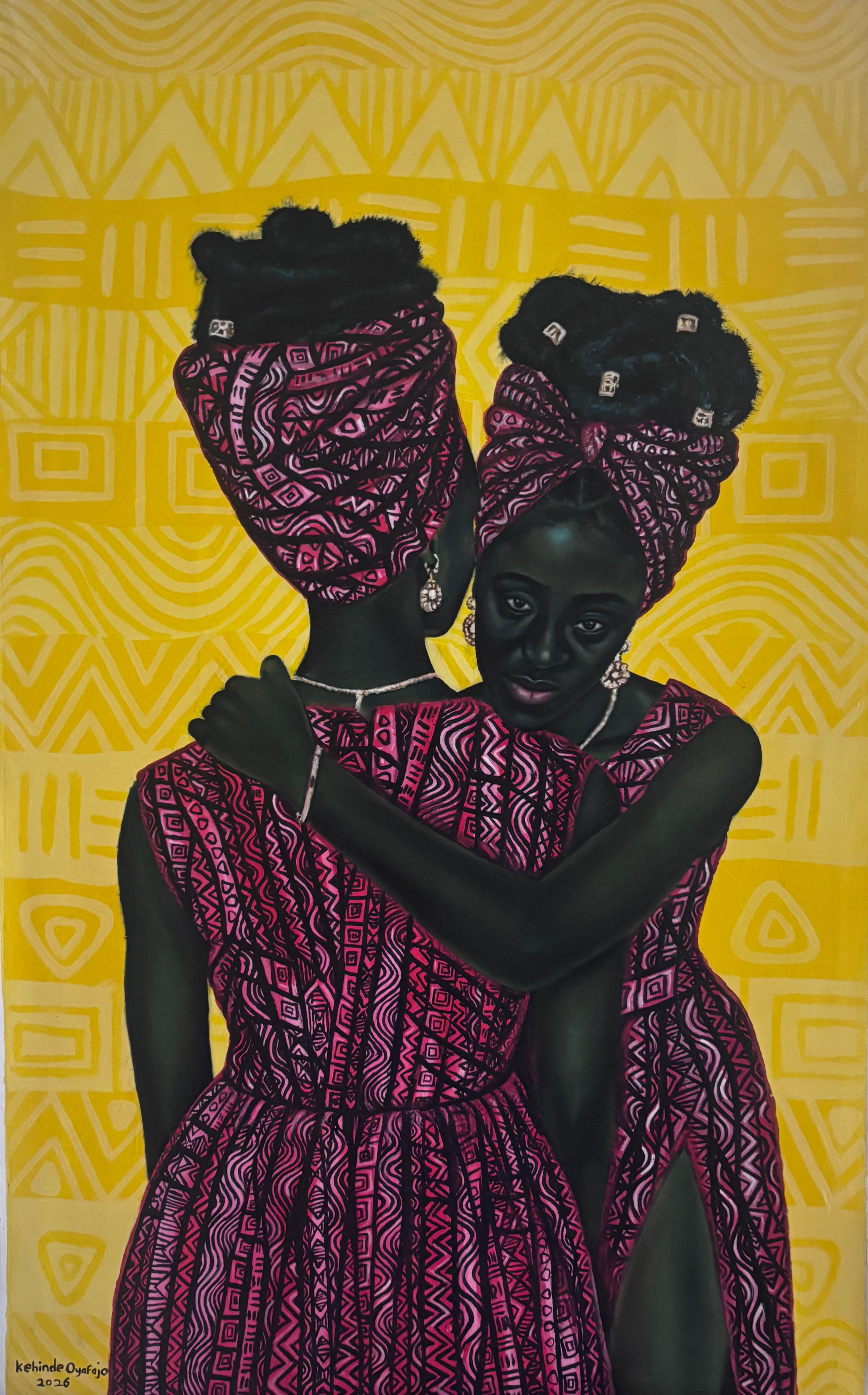 Anima gemella - XXI secolo, Contemporaneo, Ritratto figurativo, Moderno, Donne, Amore