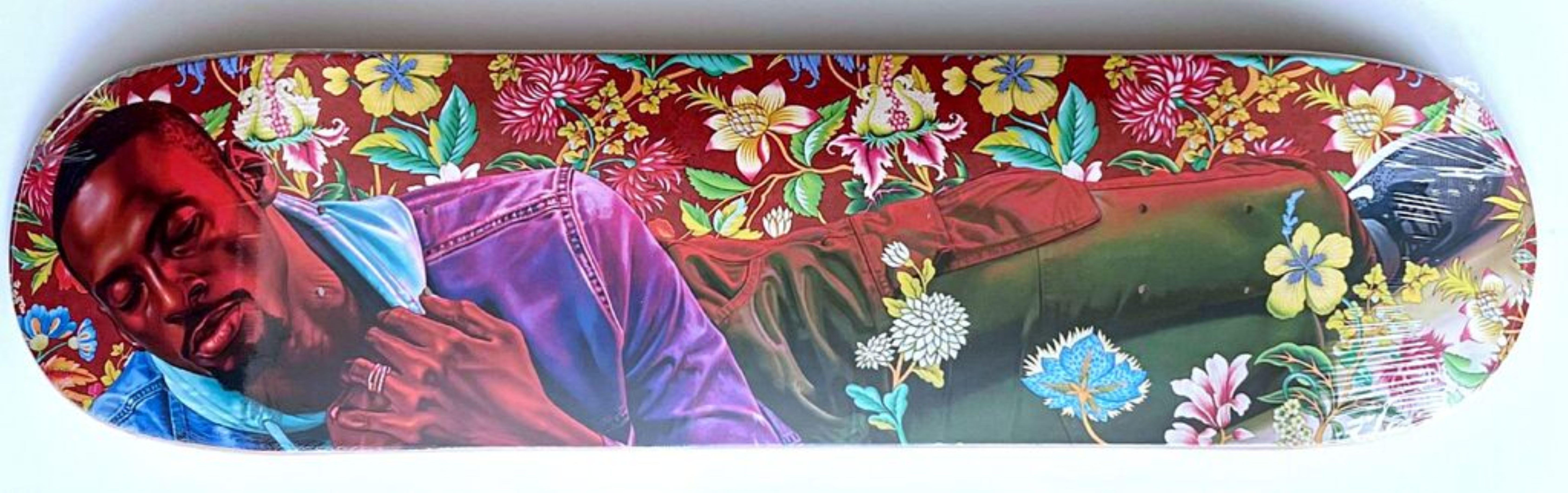 Kehinde Wiley
Christian Martyr Tarcisius (El Hadjii Malick Gueye), Limited Edition skate deck, 2022
Color silkscreen on limited edition maple wood Skateboard Skate Deck
Signed in plate, Signed on the deck; accompanied by printed card depicting the