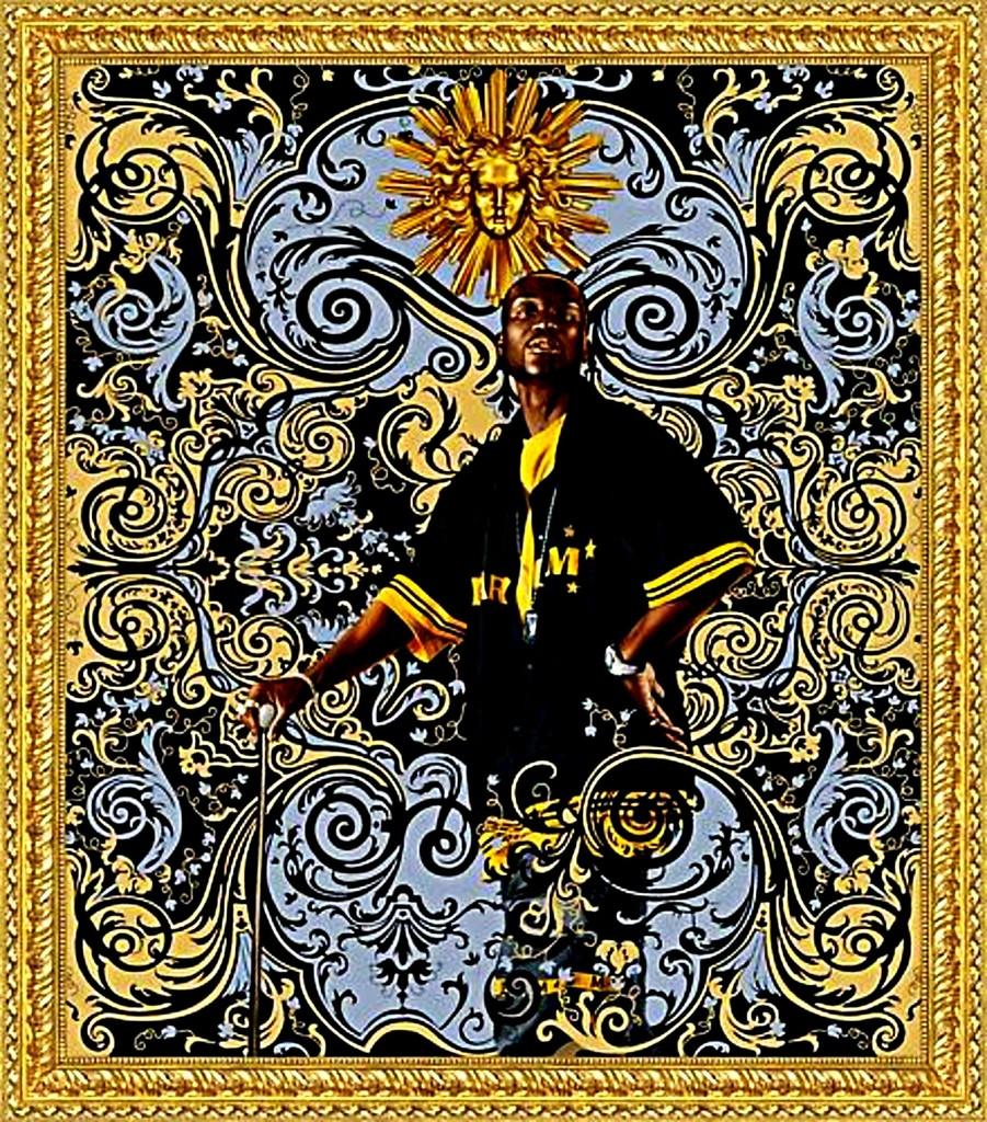 Kehinde Wiley - Andries Stilte Lt. Ed oversized Towel Wall Hanging 70" x 60" (serviettes de bain surdimensionnées)