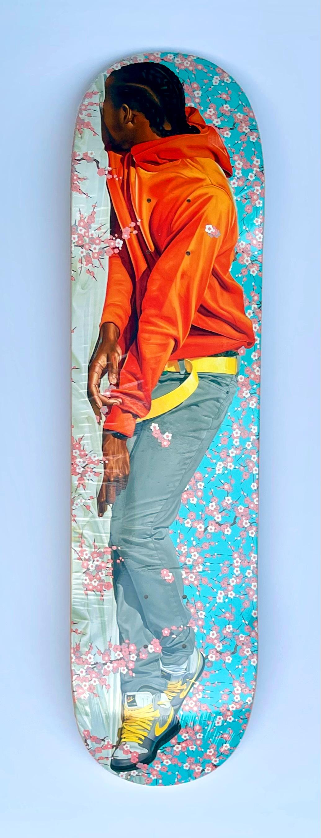 Kehinde Wiley
La Virgen Mártir Santa Cecilia Monopatín de edición limitada, 2008
Serigrafía en color sobre tabla de monopatín de edición limitada de madera de arce
Firmado en la cubierta; acompañado de una tarjeta impresa con la misma imagen