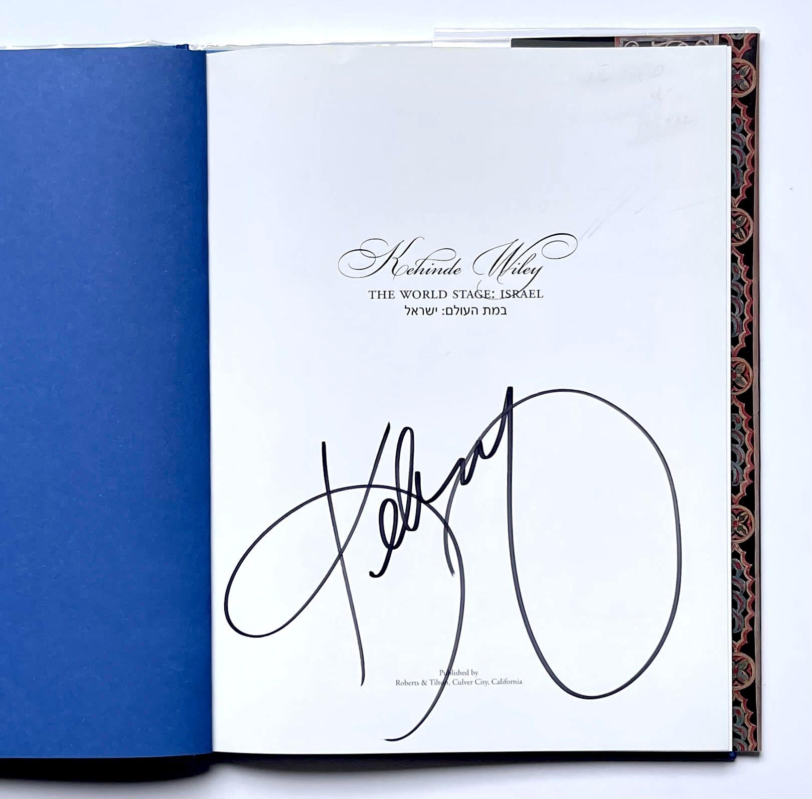 Kehinde Wiley
The World Stage: Israel (Hand Signed by Kehinde Wiley), 2012
Illustrated hardback monograph with dust jacket. Hand Signed by Kehinde Wiley
Boldly signed in black marker by Kehinde Wiley on the title page
11 1/4 × 8 4/5 × 1/2