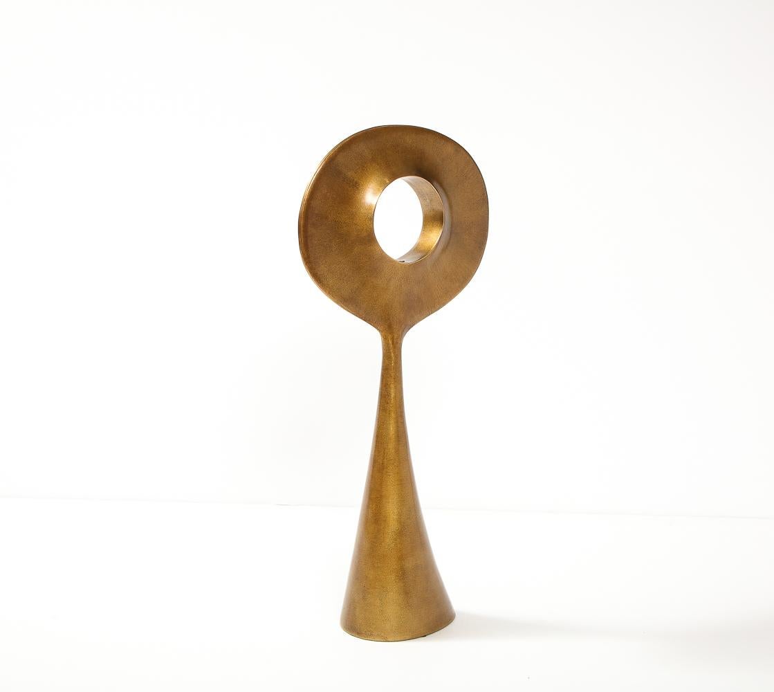 Hand-Crafted Kei, Studio-Built Bronze Table Light by Alexandre Logé For Sale