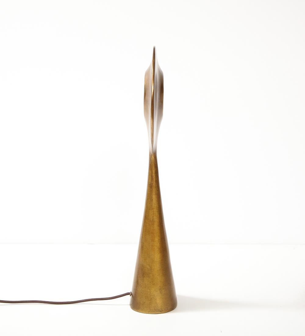 Contemporary Kei, Studio-Built Bronze Table Light by Alexandre Logé For Sale