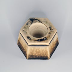 Keihatsu Raku Tealight Candle Holder - Obvara - Handmade Ceramic Pottery