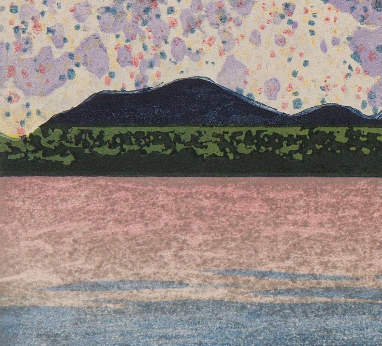 Keiji Shinohara was born and raised in Osaka, Japan. After 10 years as an apprentice to the renowned Keiichiro Uesugi in Kyoto, he became a Master Printmaker and moved to the United States. Shinohara’s nature-based abstractions are printed on