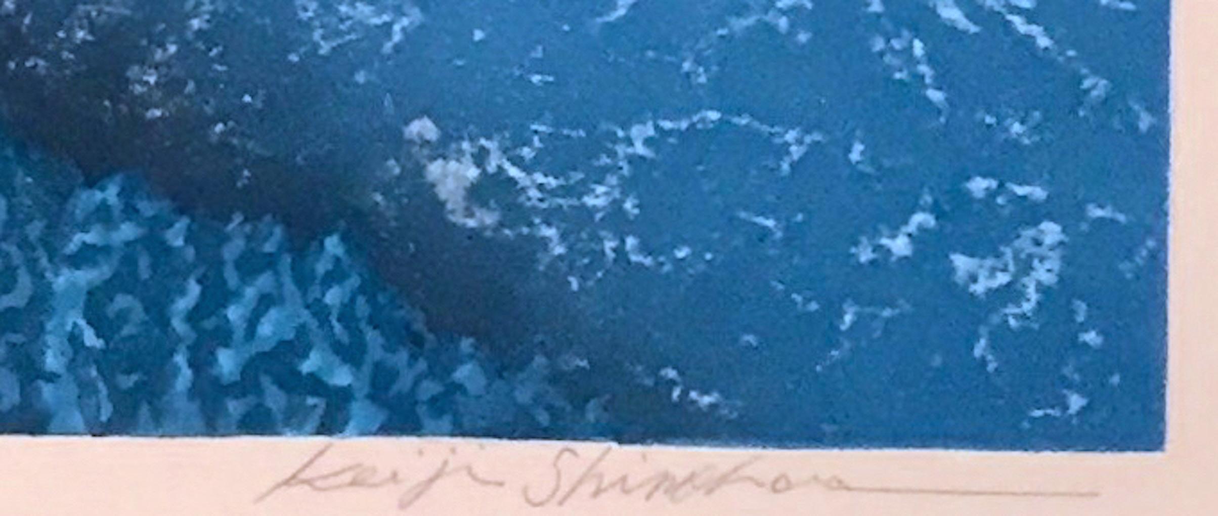 Blue, Ukiyo-e landscape woodcut print, 2014 For Sale 1