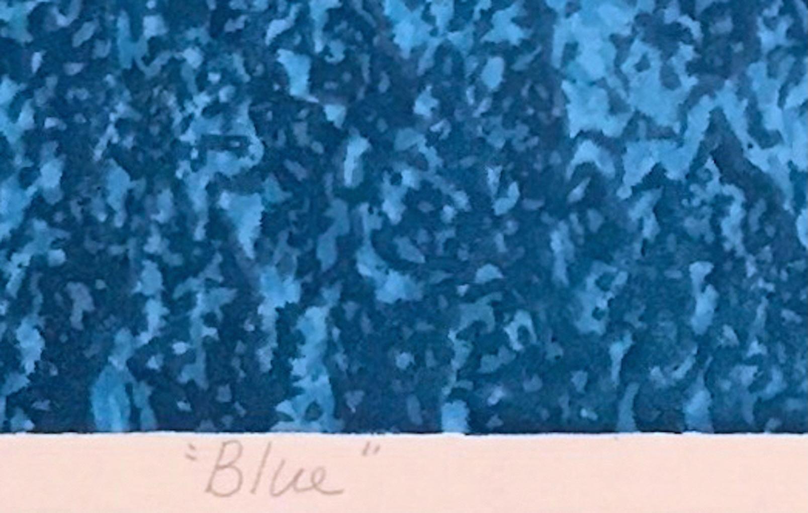 Blue, Ukiyo-e landscape woodcut print, 2014 For Sale 2