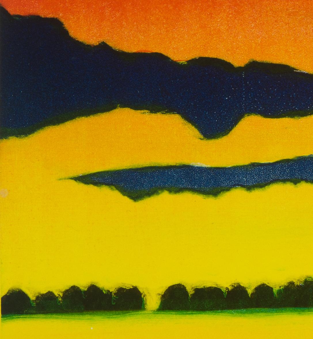 Keiji Shinohara, Opus 30, impressionist landscape monoprint, 2016 2