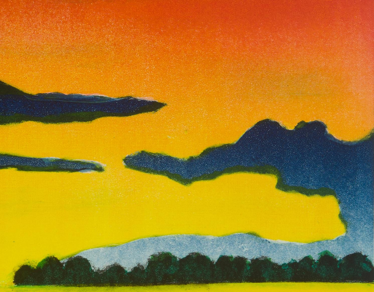 Keiji Shinohara, Opus 30, impressionist landscape monoprint, 2016 3