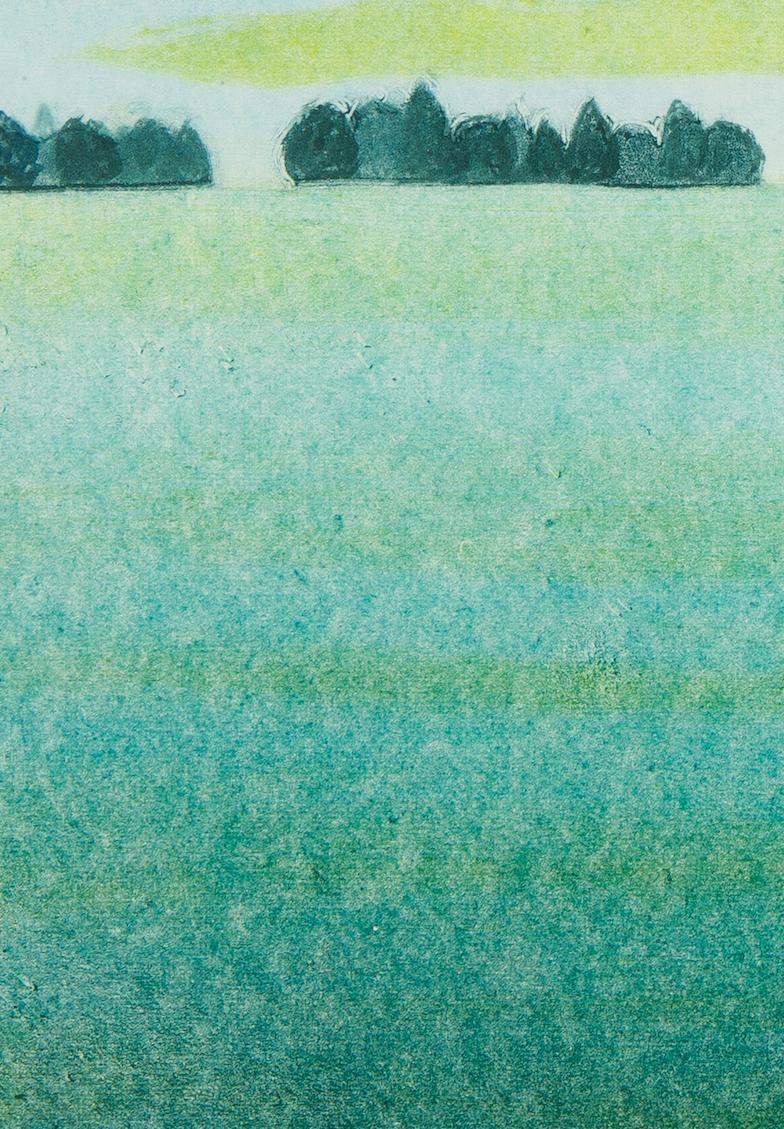 Keiji Shinohara, Opus 33, impressionist landscape monoprint, 2016 2