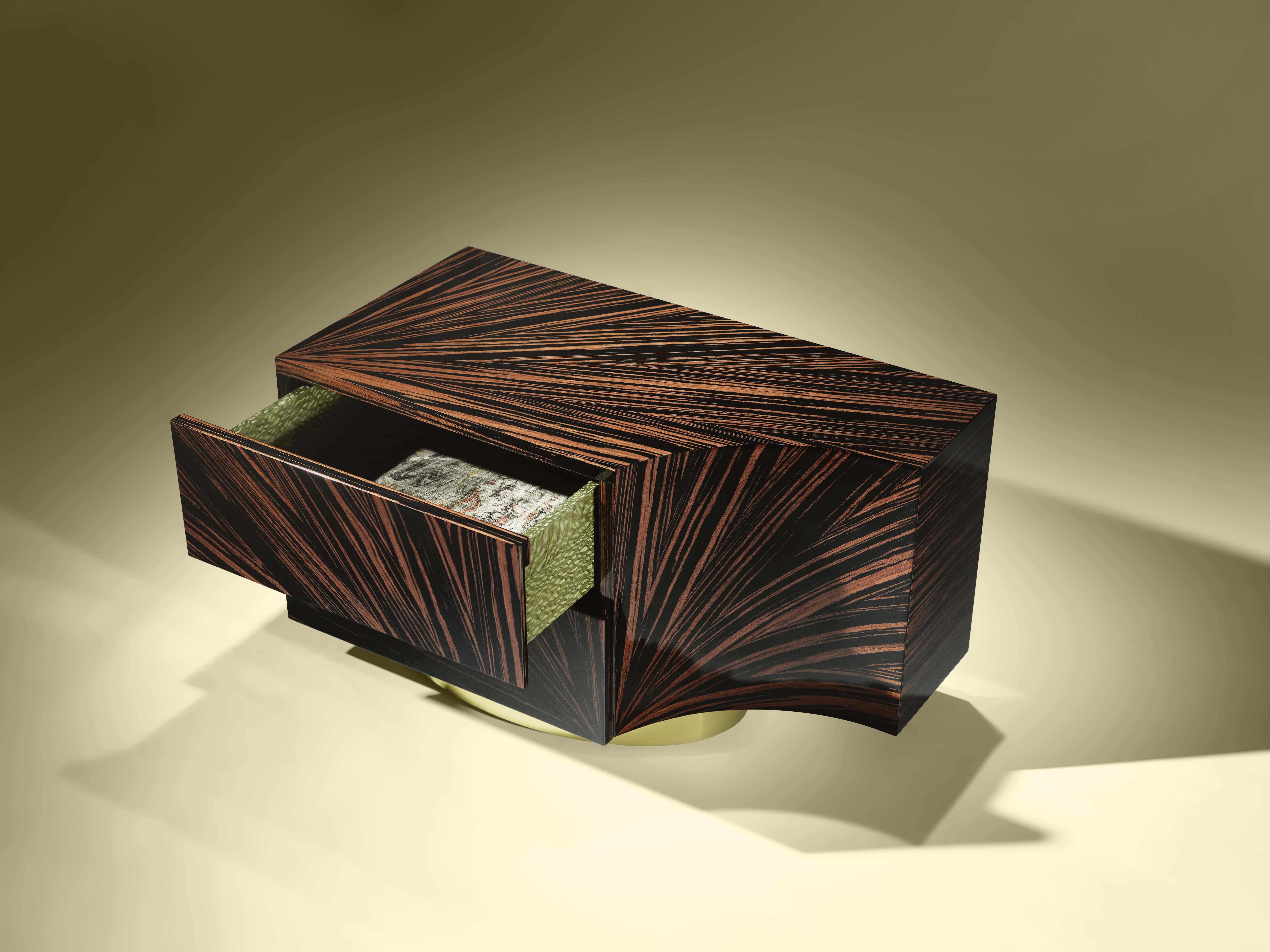 Ebony Keiko Contemporary and Customizable Bedside Table by Luísa Peixoto For Sale