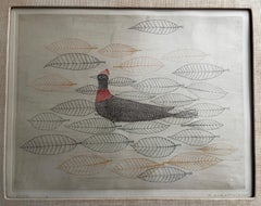 Keiko Minami Signierter Rebhuhn Druck