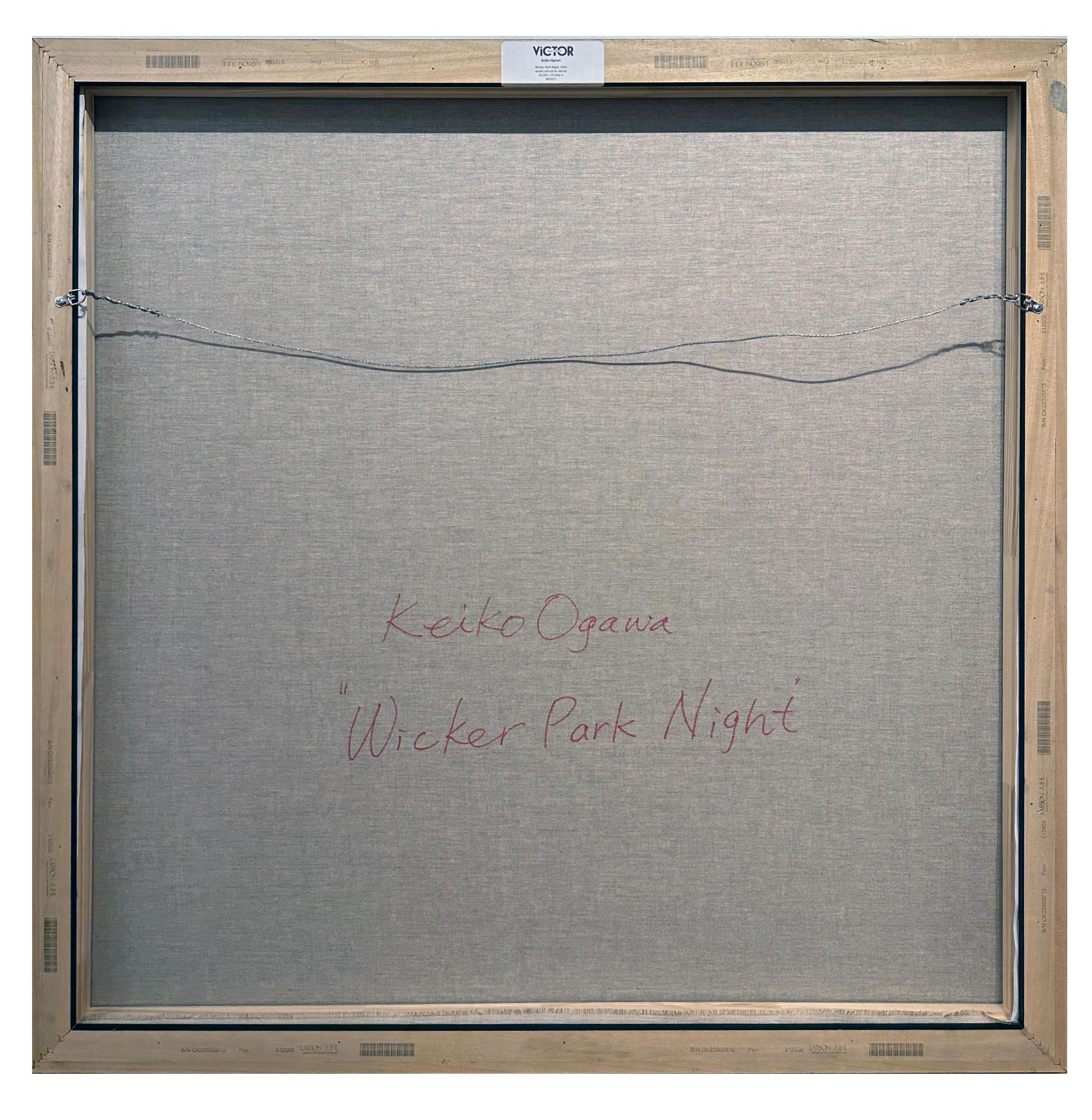 La notte di Wicker Park  Scena urbana in un quartiere di Chicago, Pittura originale in vendita 5