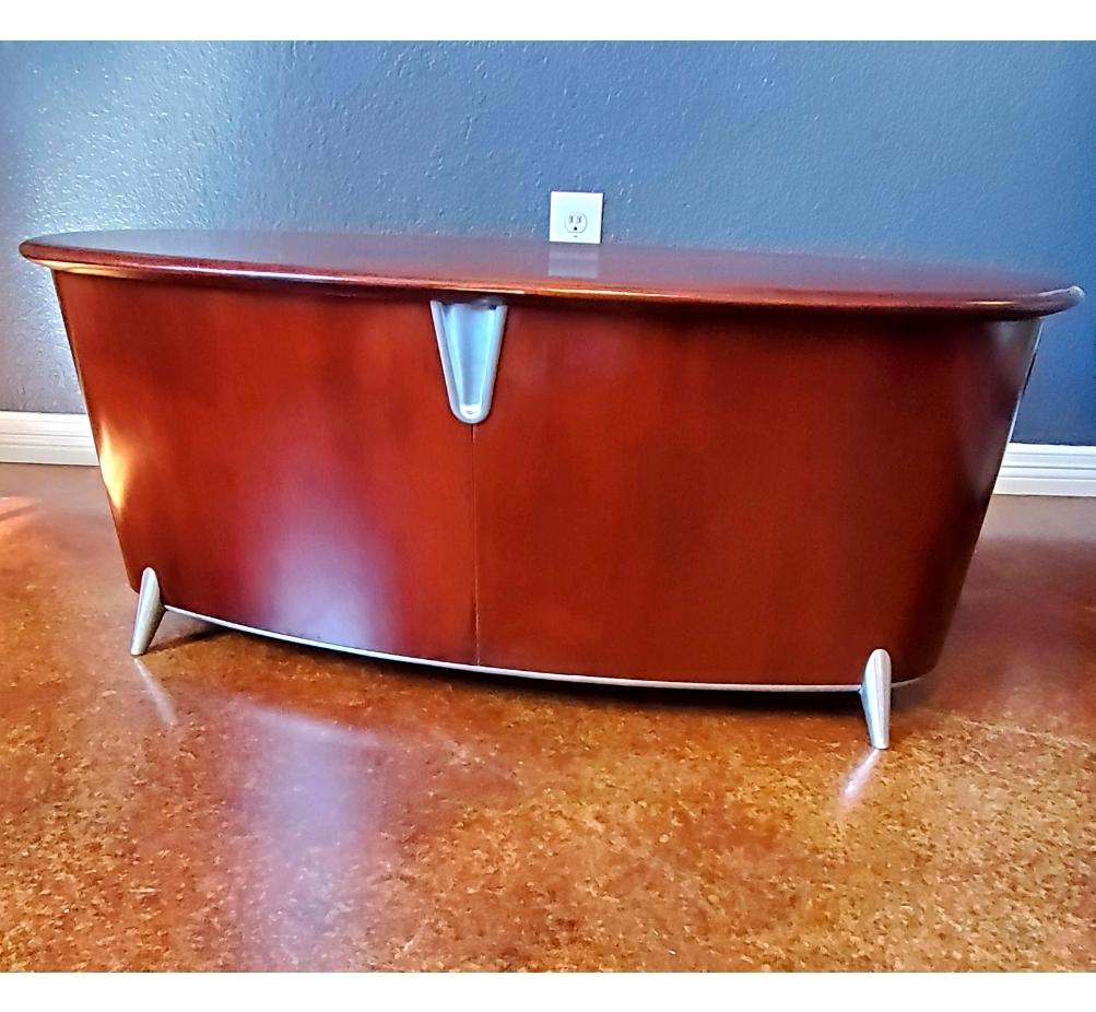 Keilhauer Bentwood Mahogany and Aluminum Occasional Table or Bench For Sale 5
