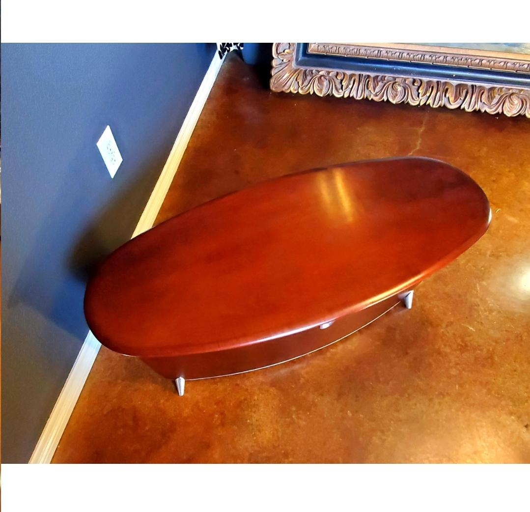 Contemporary Keilhauer Bentwood Mahogany and Aluminum Occasional Table or Bench For Sale