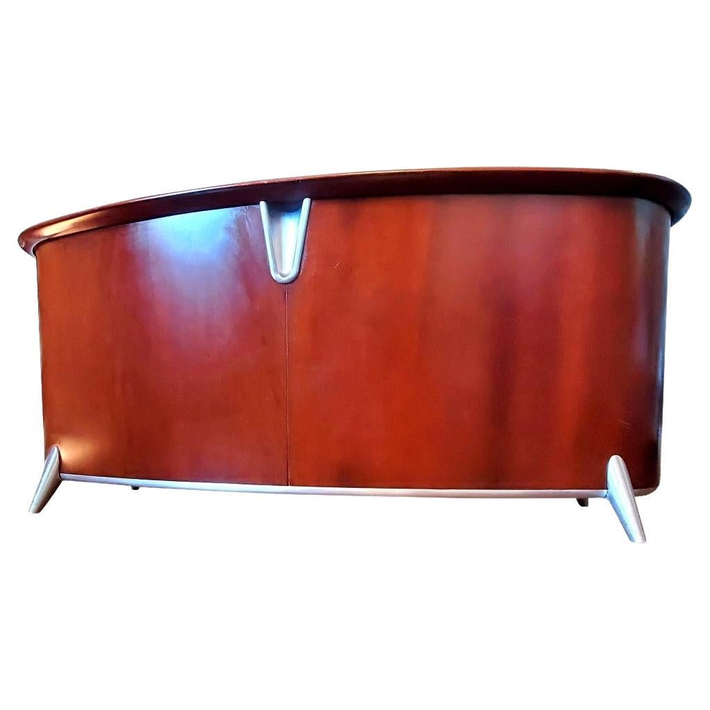 Keilhauer Table ou banc d'appoint en bois cintré et aluminium en vente