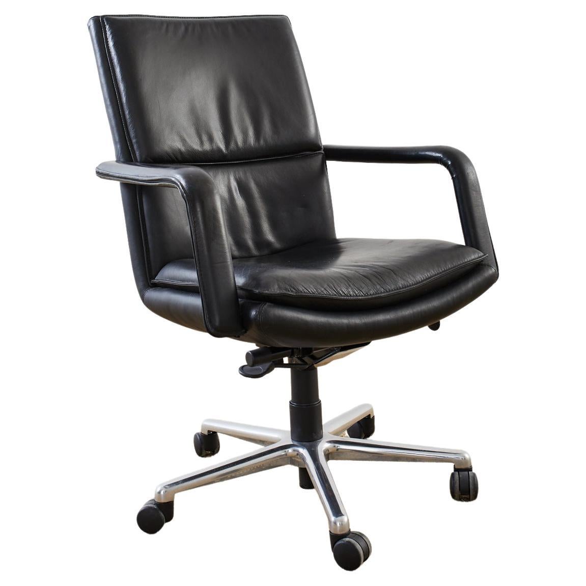 Keilhauer Elite 597 Black Leather Executive Office Armchair