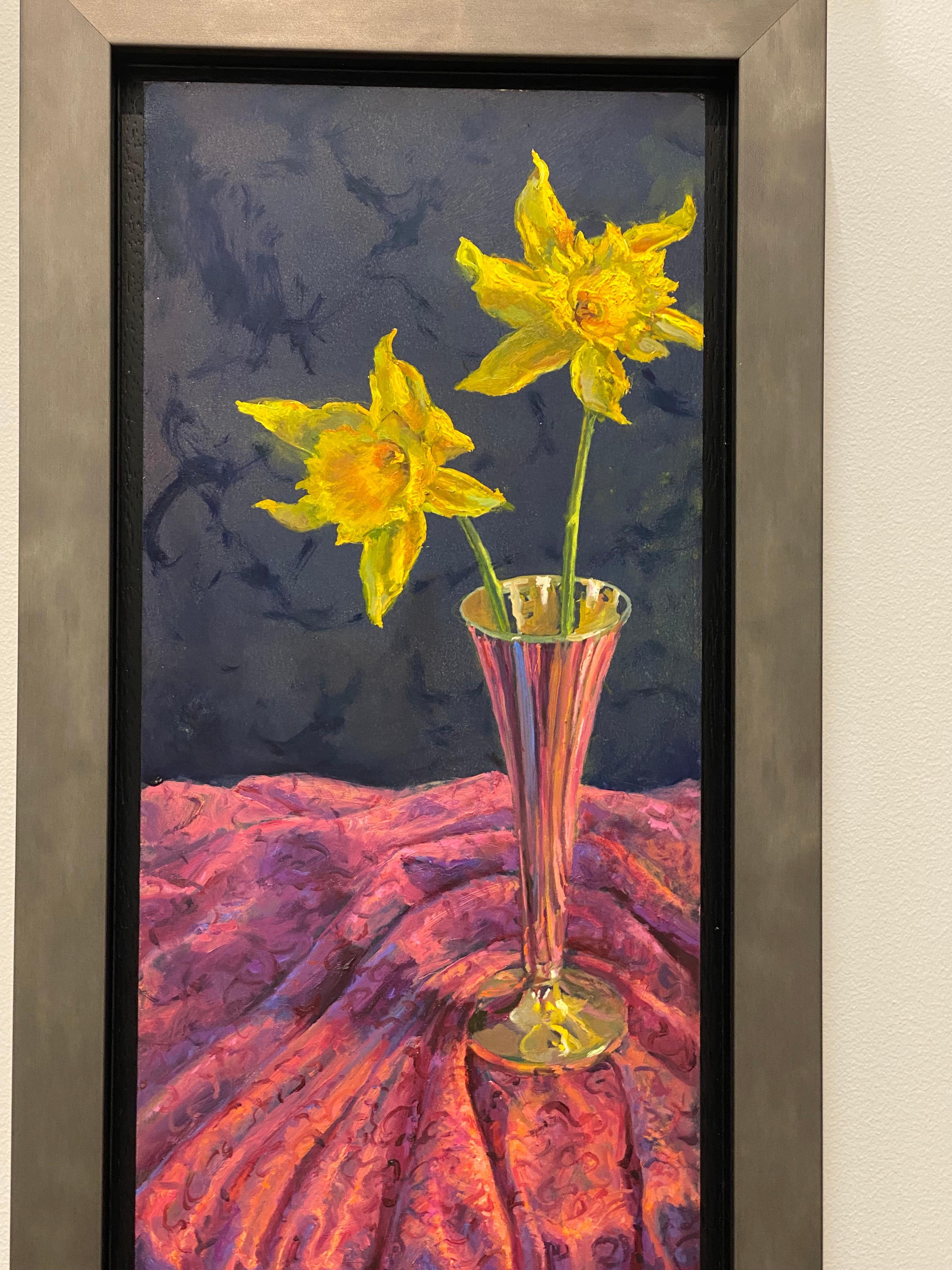 Narcisi - Pittura olandese contemporanea del XXI secolo con nature morte di fiori - Painting di Keimpe van der Kooi
