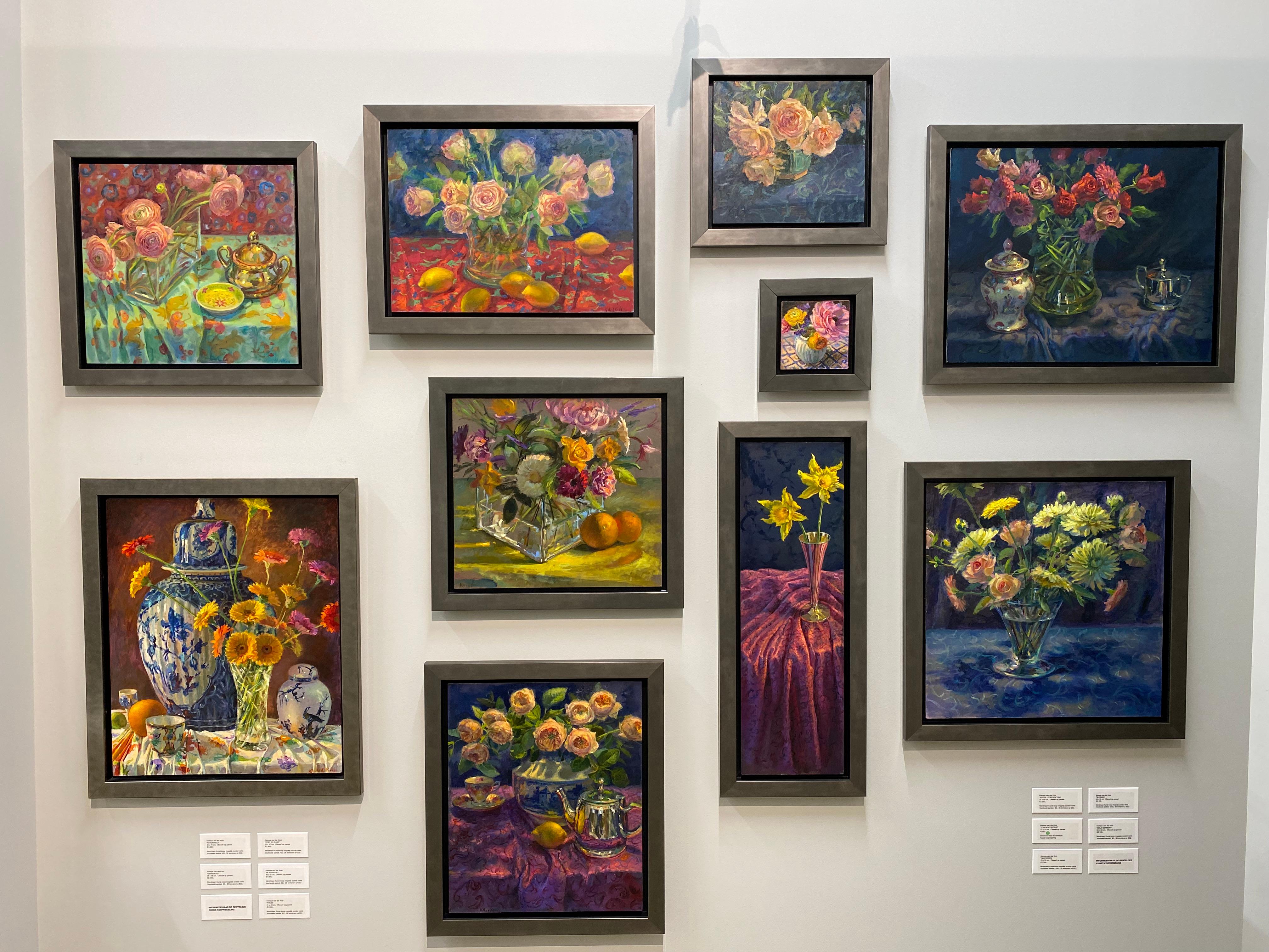 Narcisi - Pittura olandese contemporanea del XXI secolo con nature morte di fiori in vendita 2