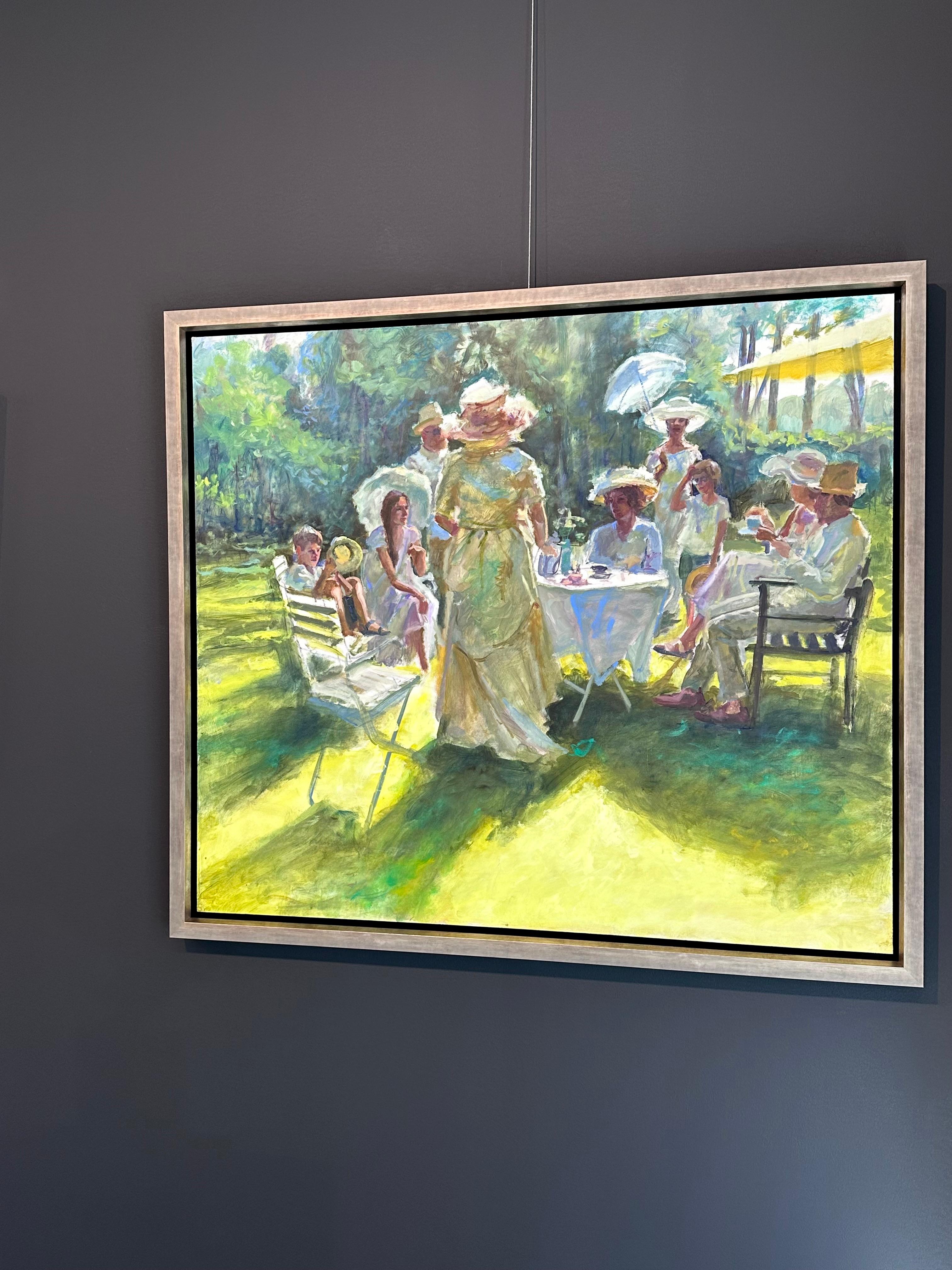 Garden Party- 21ème siècle Peinture impressionniste contemporaine hollandaise de jardin - Painting de Keimpe van der Kooi