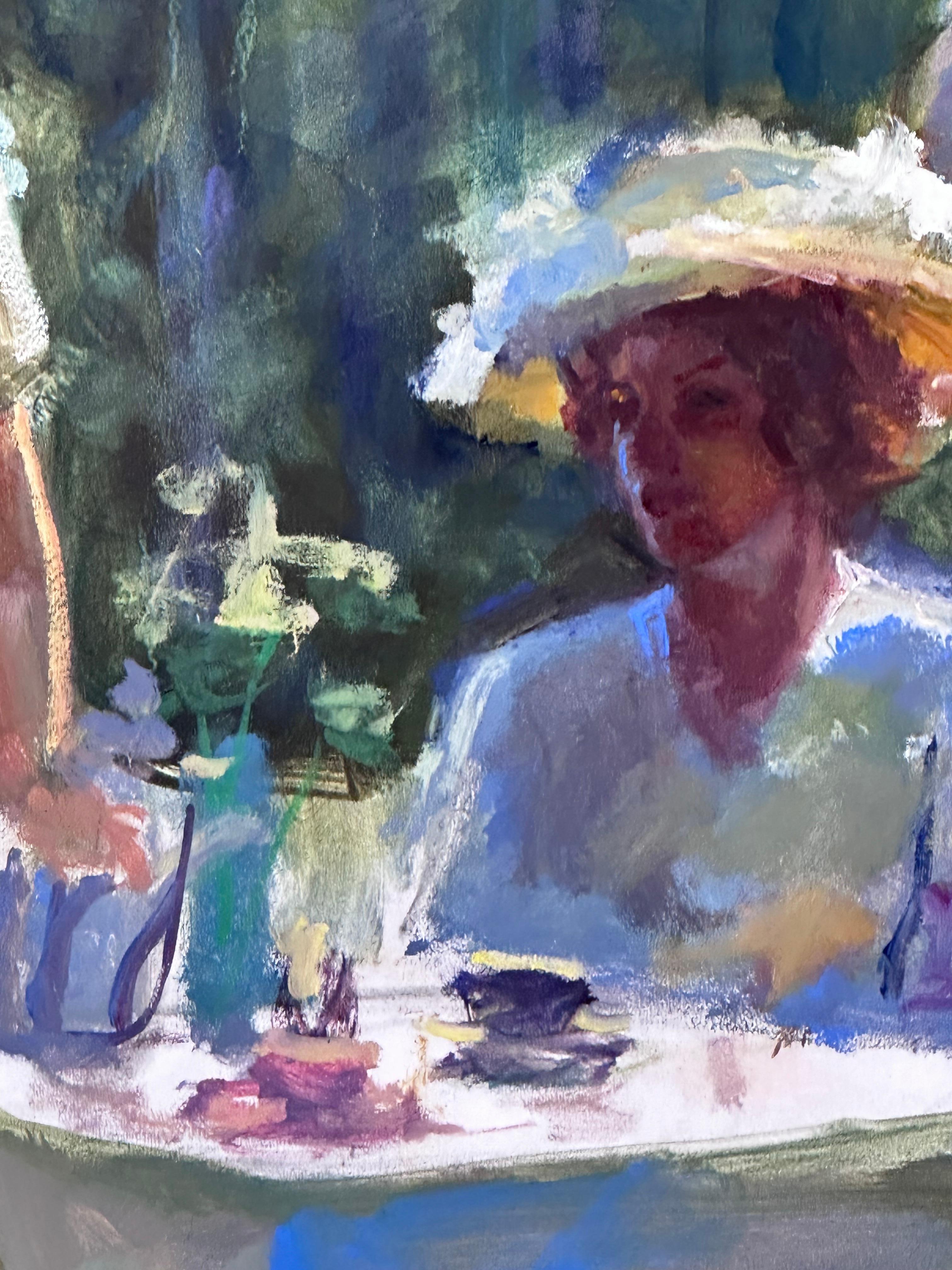 Keimpe van der Kooi
Fête du jardin
101 x 116 cm
Encadré : 110 x 124 cm ( Ce cadre est inclus)
Huile sur panneau de bois 

Cette peinture a été réalisée par l'artiste néerlandais Keimpe van der Kooi. 
Le style impressionniste et coloré de Keimpe van