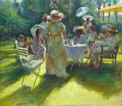 Garden Party- 21ème siècle Peinture impressionniste contemporaine hollandaise de jardin