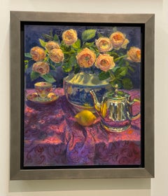 Home- 21st Century Contemporary Dutch Flower Still-life Painting with Roses