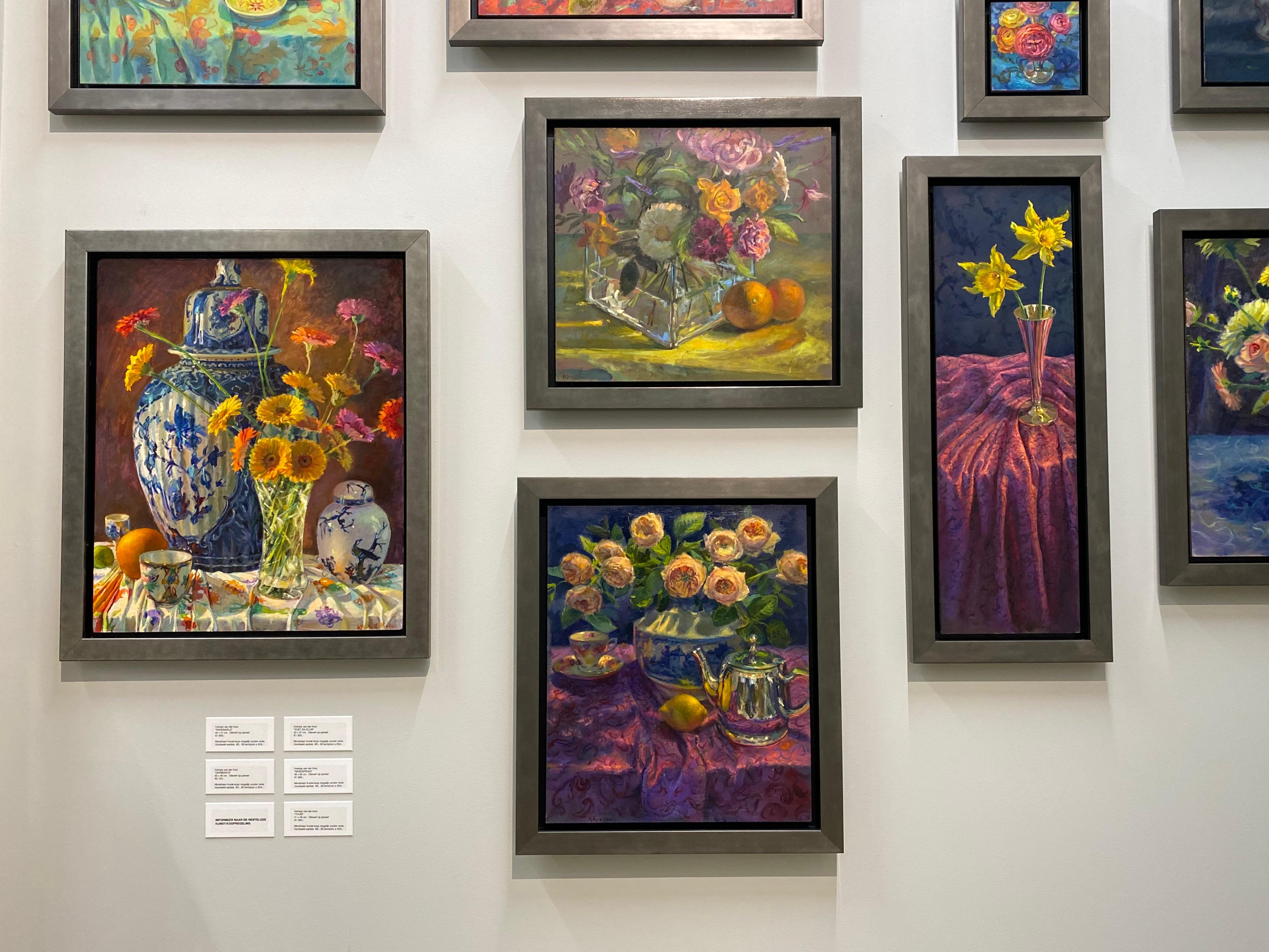 Home- Siglo XXI Pintura holandesa contemporánea de bodegones florales con rosas en venta 1