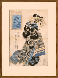 Geisha à la fenêtre - Gravure sur bois japonaise