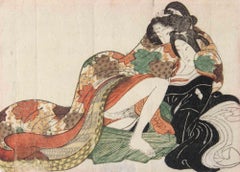 Shunga - Attr. xilografica Keisai Eisen - Metà del XIX secolo