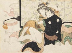 Shunga, gravure sur bois attr. Keisai Eisen - Milieu du 19e siècle
