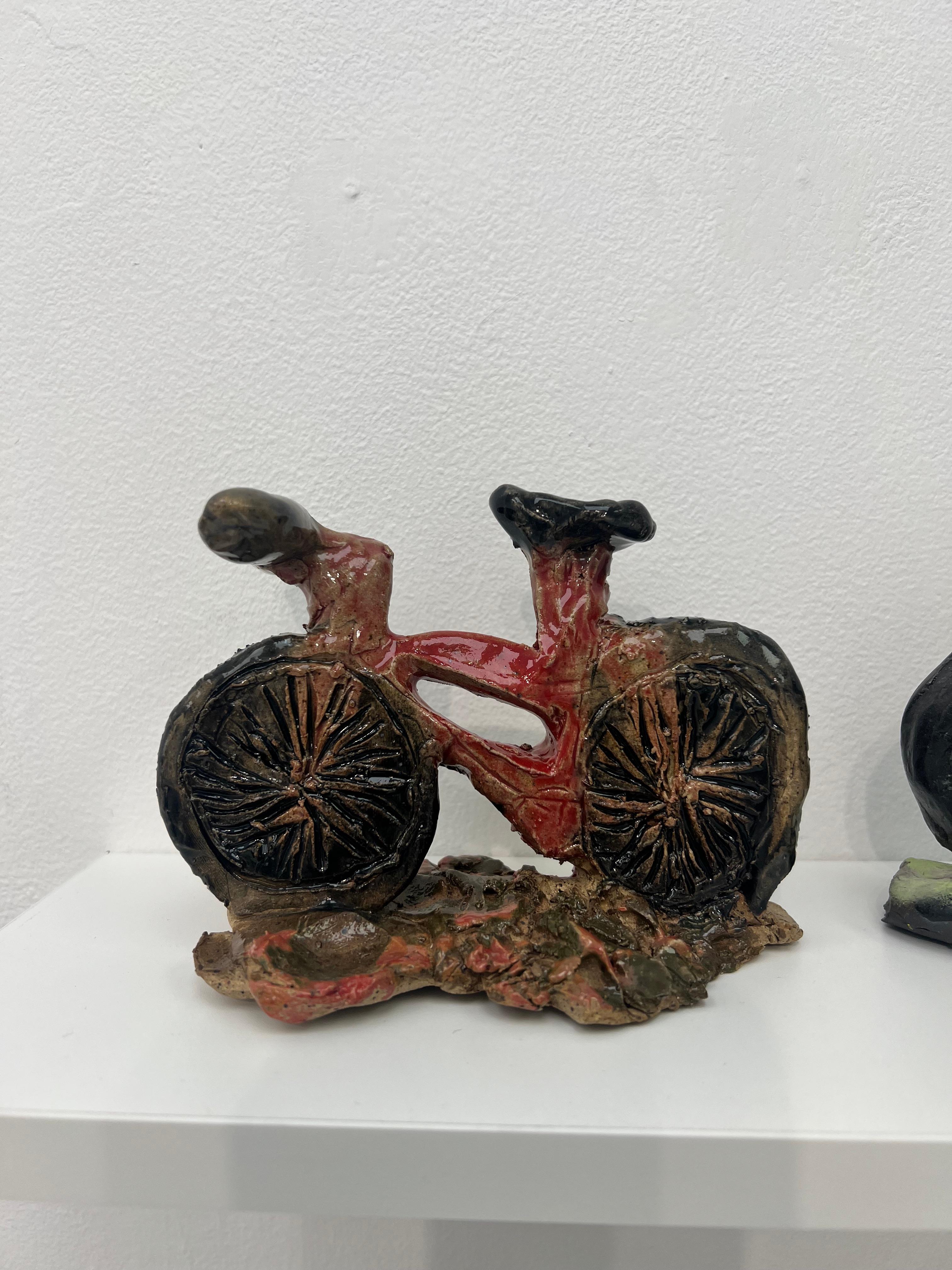 Shiny Red Bike - Sculpture by Keisha Prioleau-Martin