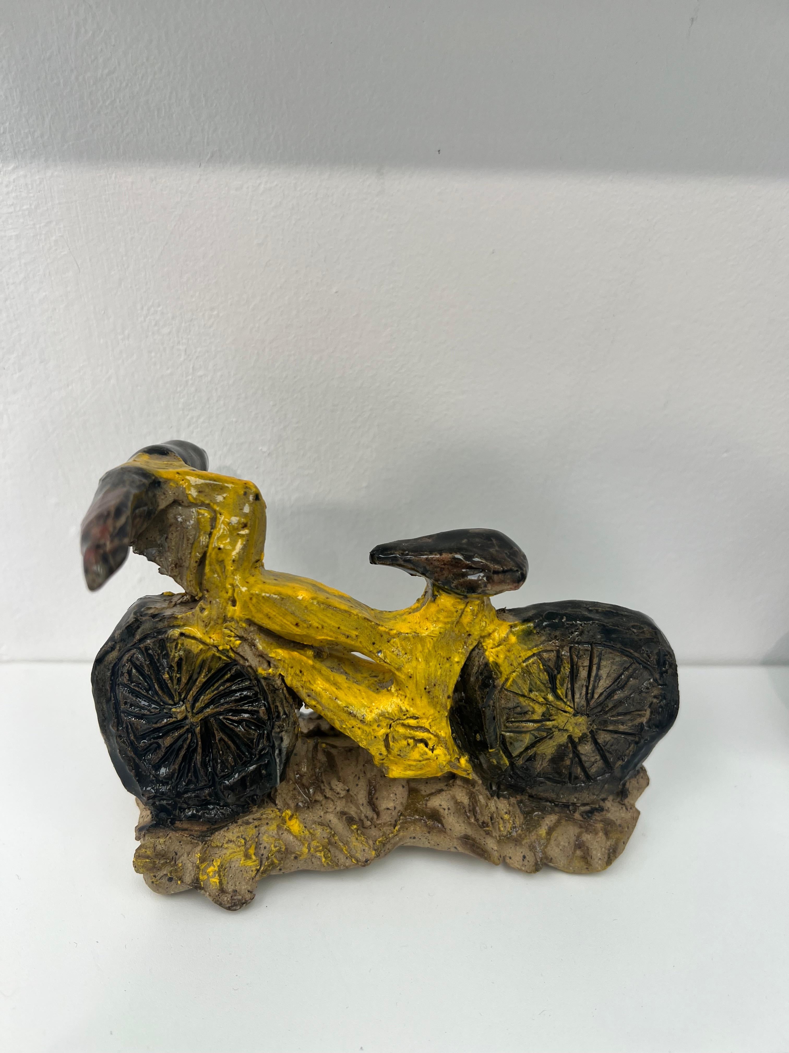 Yellow Bike - Sculpture by Keisha Prioleau-Martin