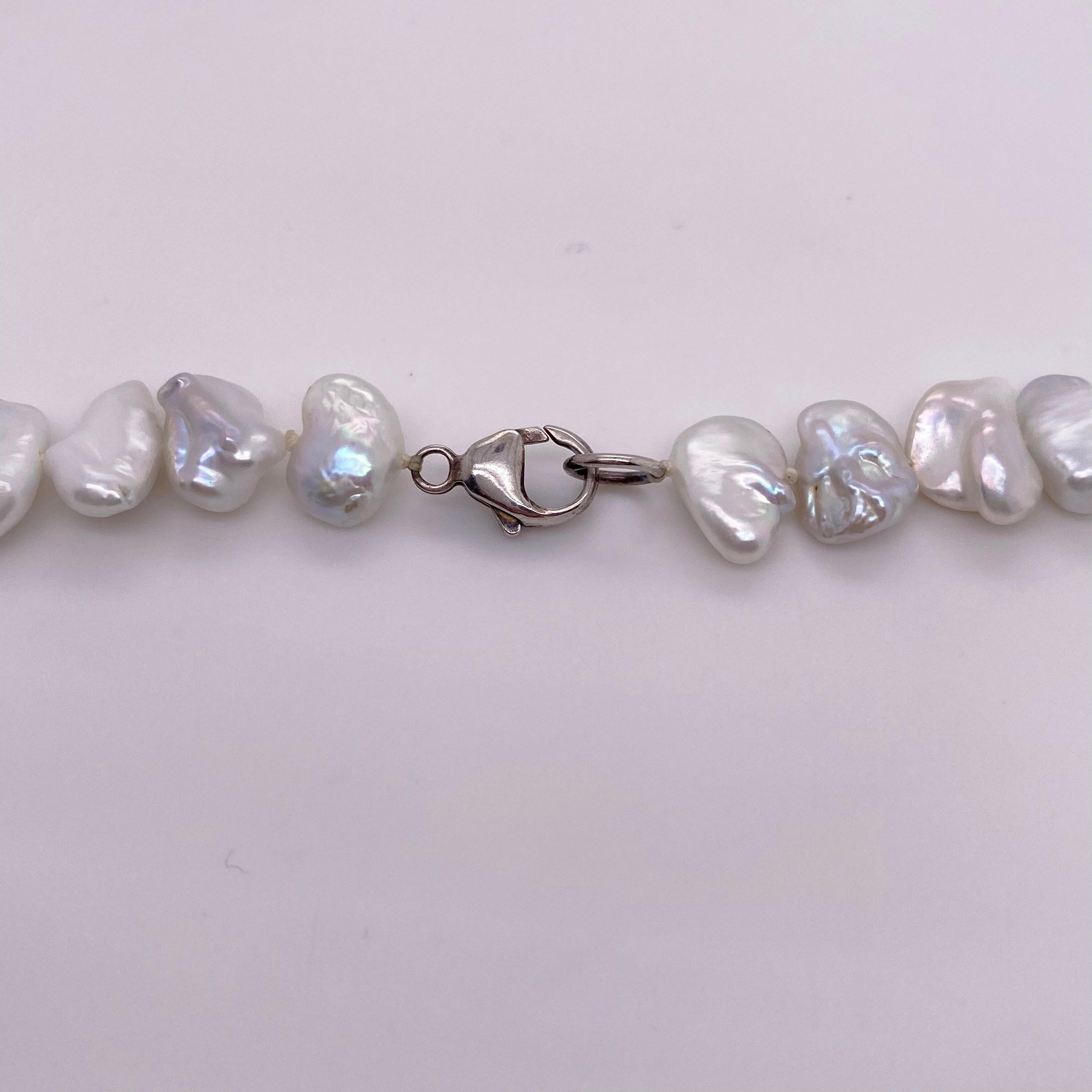 Contemporain Collier de perles Keishi, perles naturelles avec 90 perles