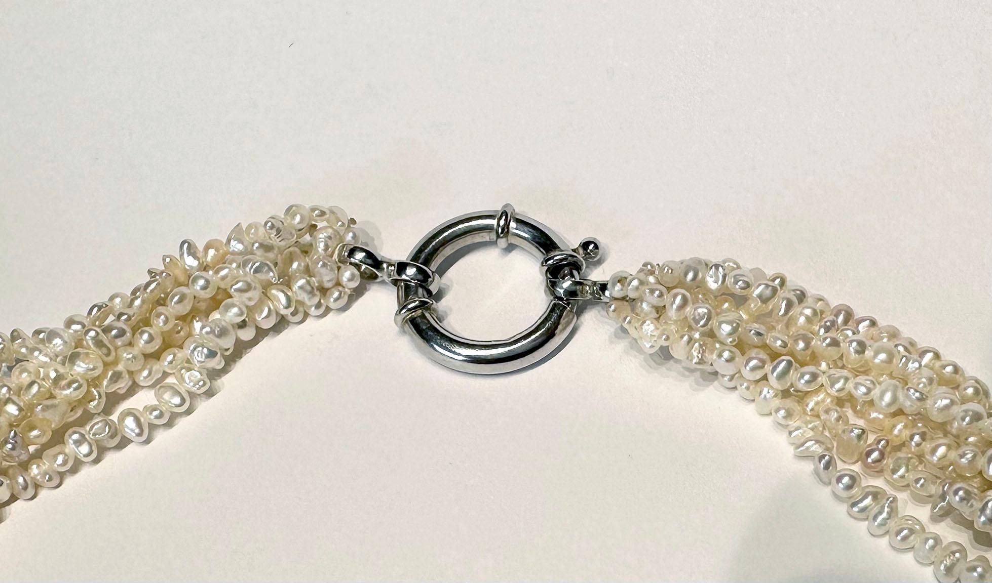 Keishi, collier torsadé en perles d'eau salée avec briolettes en topaze en vente 2
