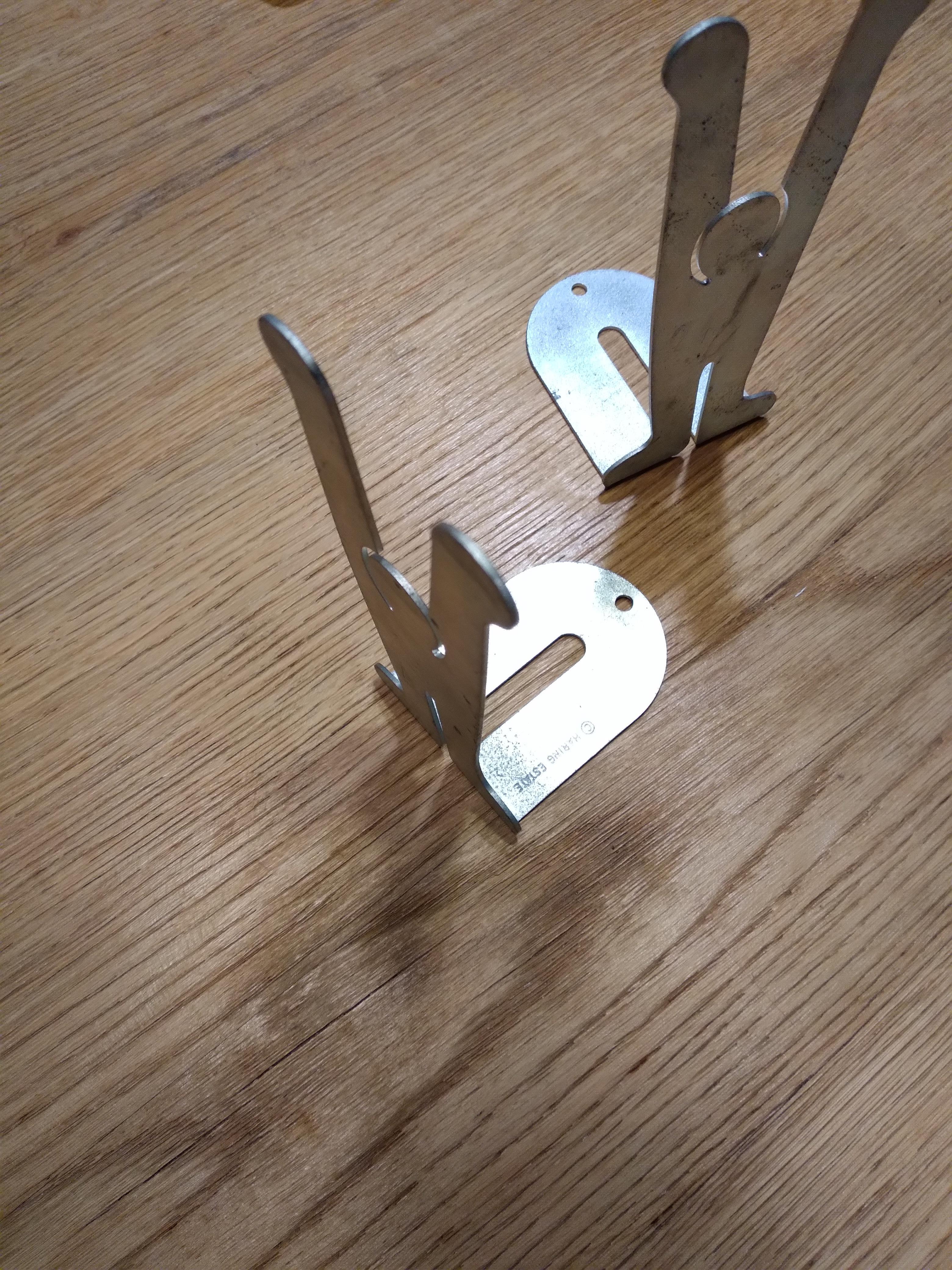 Keit Harring 2 Brushed Metal Bookends Marked  For Sale 3