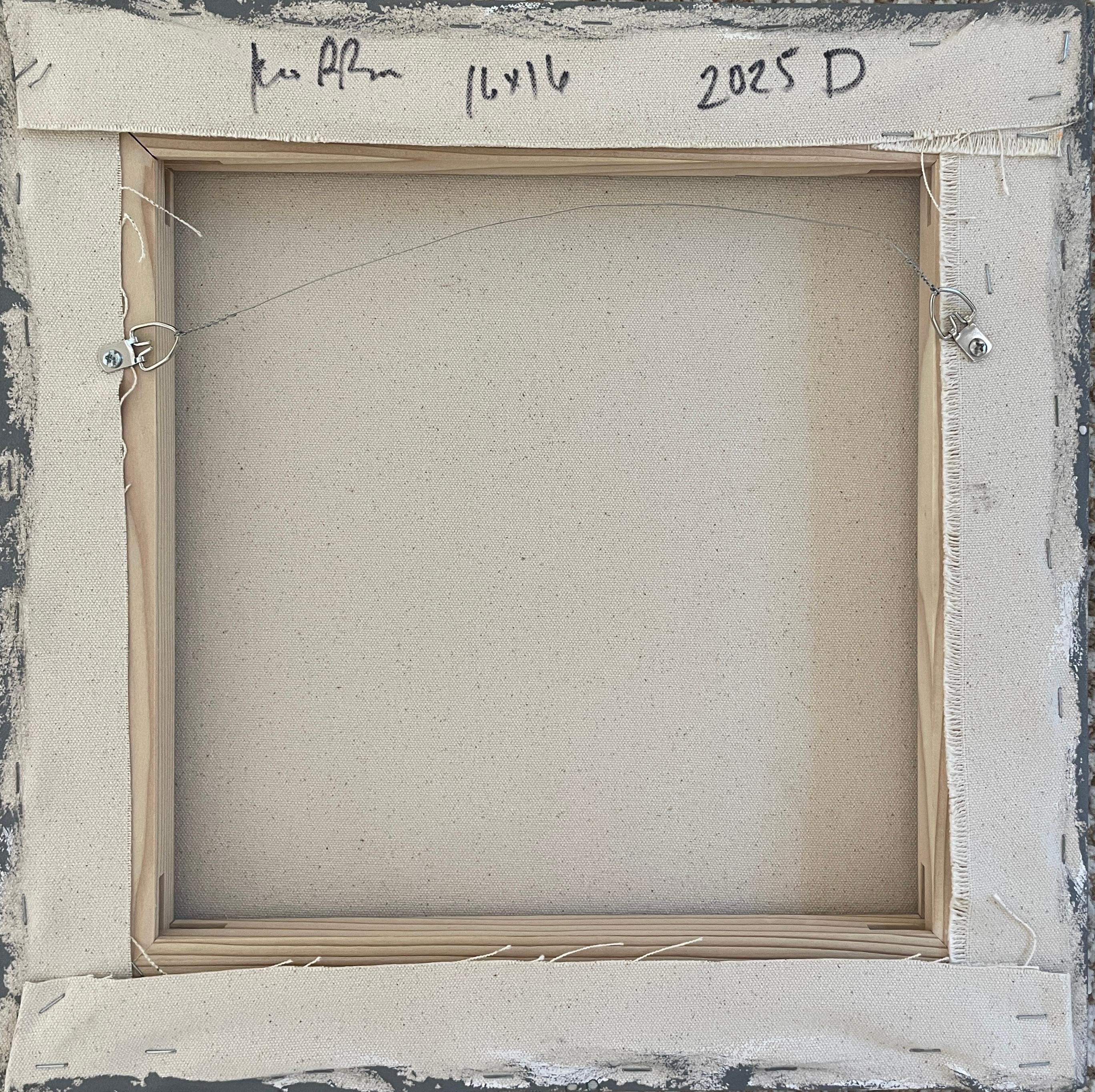 2025D: pittura puntinista ombreggiata e fortemente strutturata in blu con fondo multicolore in vendita 1