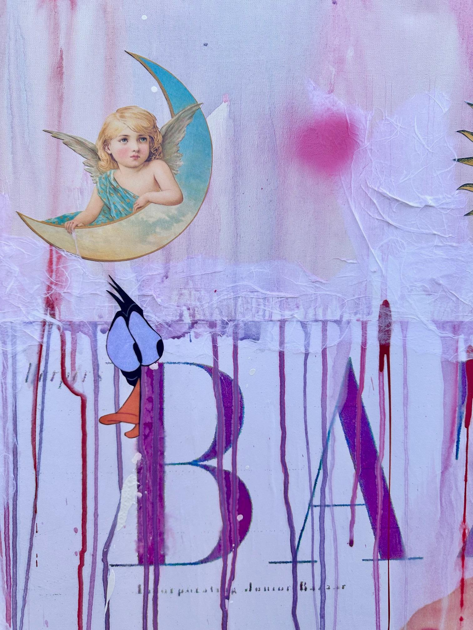 The Beach Ball Mixed Media On Linen For Sale 2