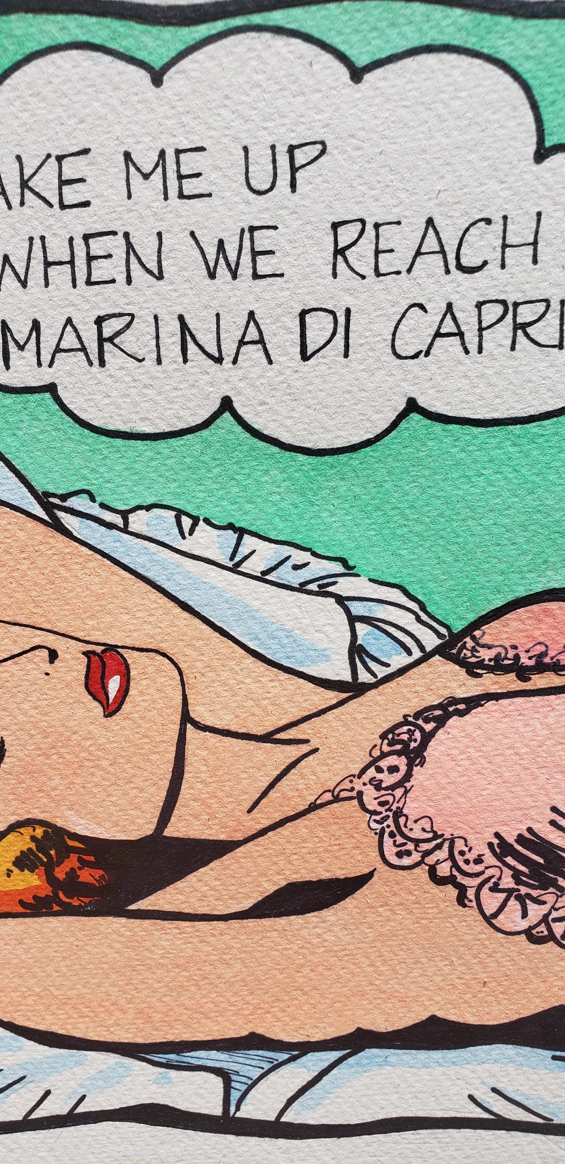 Capri Trabajo Sobre Papel - Painting Arte pop de Keith Carrington