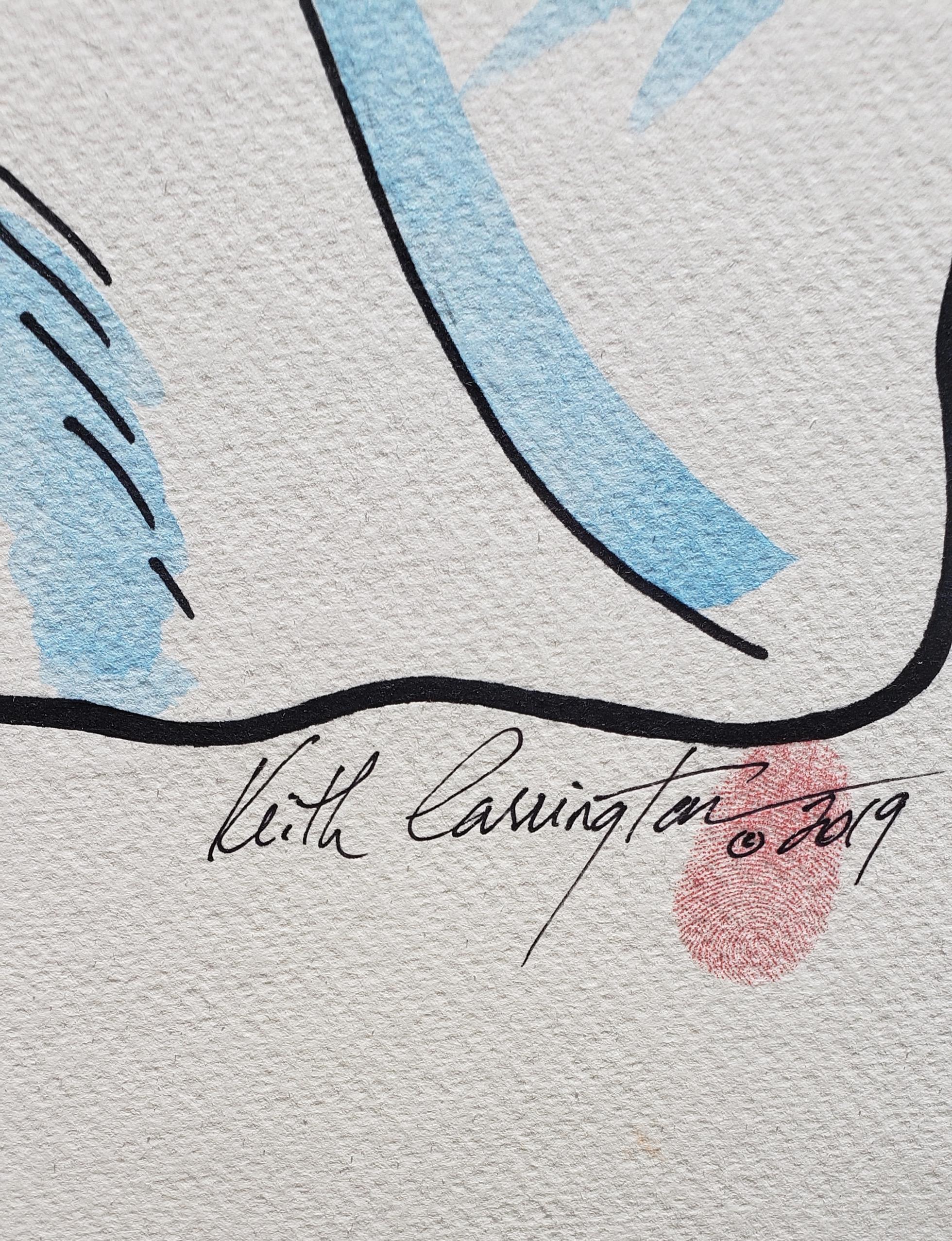 Capri-Arbeiten auf Papier (Grau), Figurative Painting, von Keith Carrington
