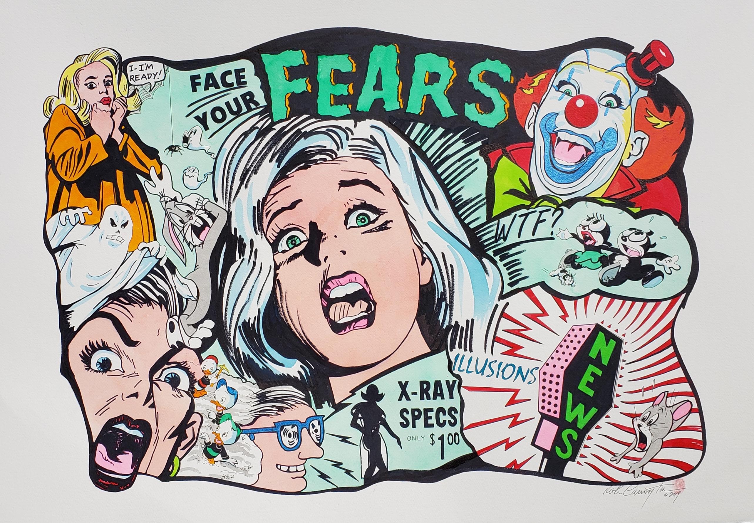 Stell dich deinen Ängsten  – Painting von Keith Carrington
