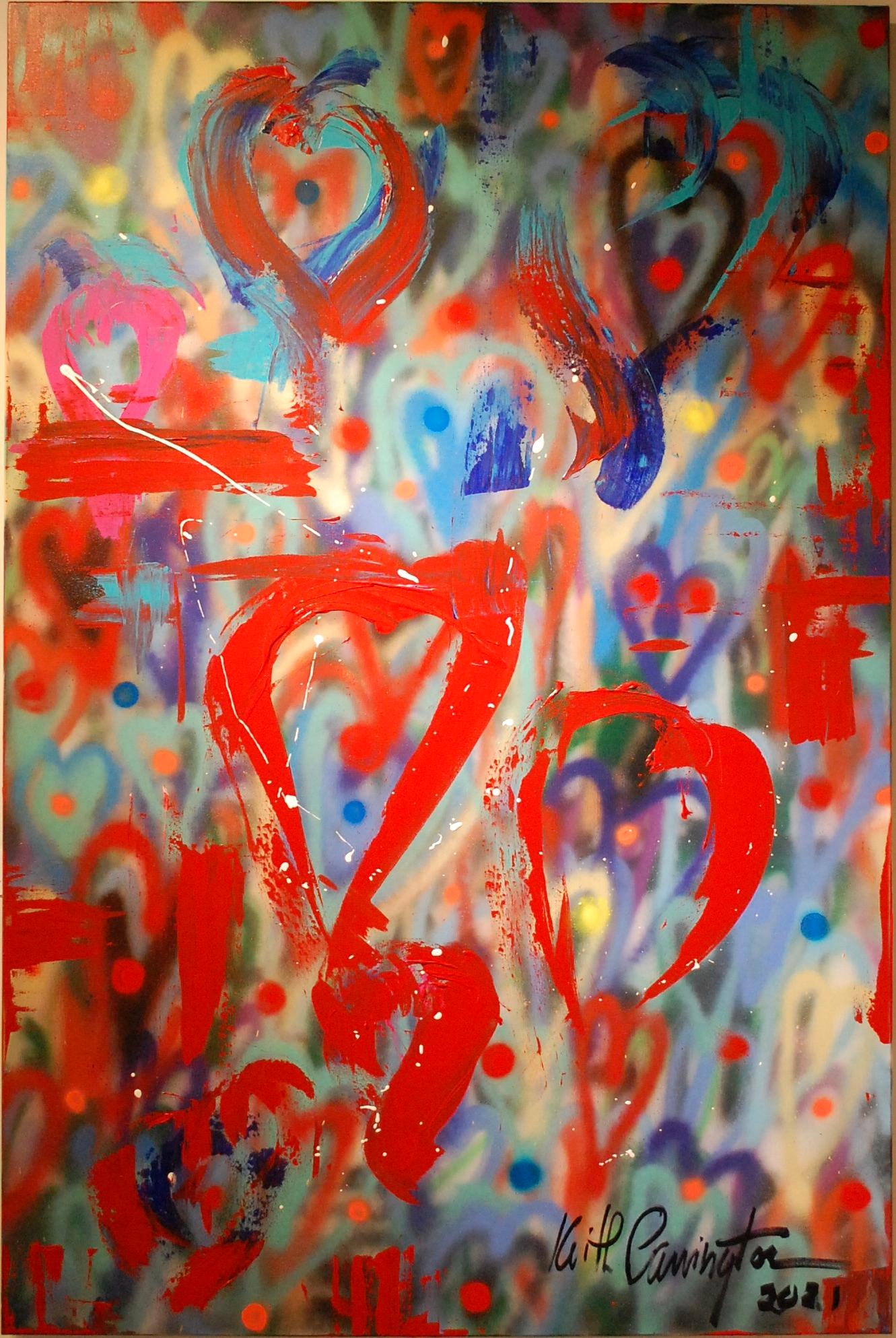 L'amour I (Grau), Abstract Painting, von Keith Carrington