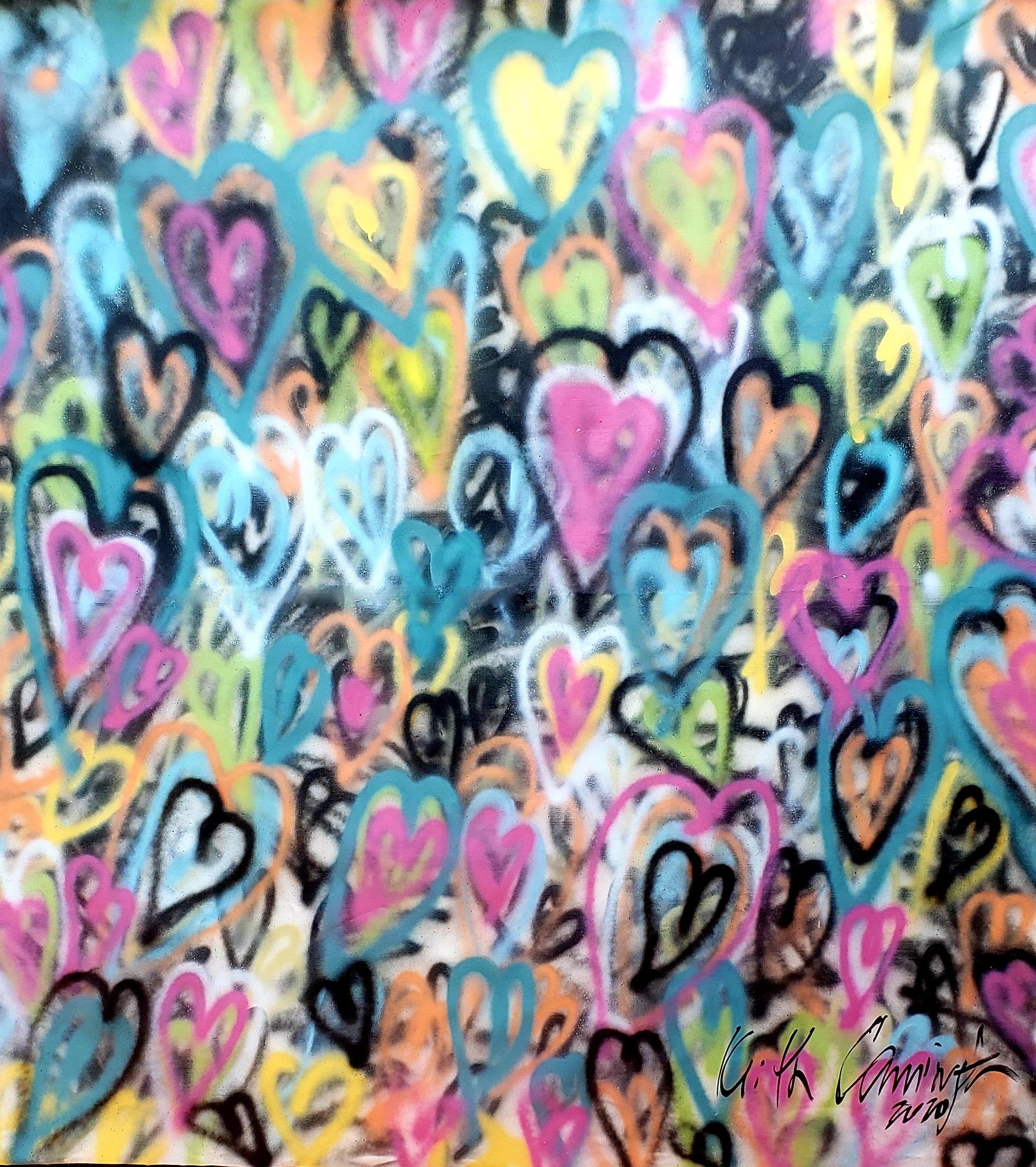 Figurative Painting de Keith Carrington - Abre tu corazón Expresionismo abstracto grande