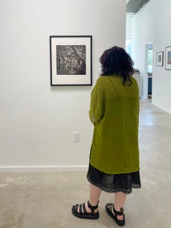 Crossing - Fotografía de edición limitada en tonos sepia, Animales, Árboles, Cerdos