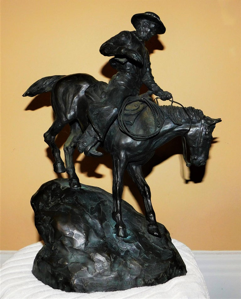Keith Christie Western Bronze Sculpture "Shortcut" Signed Horse Cowboy Artwork at 1stDibs
